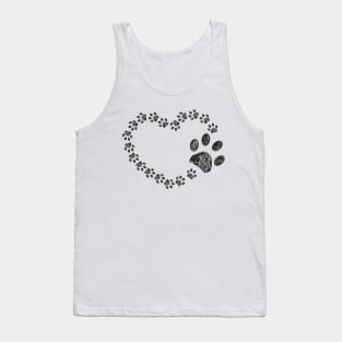 Made of paw print heart. Happy Valentine's day design Tank Top